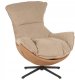 Fotel obrotowy z poduszką JASPER beżowy wygodny wypoczynkowy salon 1