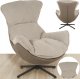 Fotel obrotowy z poduszką JASPER taupe wygodny wypoczynkowy salon 2