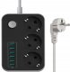 Listwa zasilająca Plastrol Przedłużacz Listwa Zasilająca 3 Gniazda + 6 USB Kabel Zasilający 1