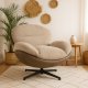 Fotel wypoczynkowy Milo taupe velvet 3D obrotowy stylowy do salonu 8