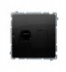 Simon Basic Gniazdo komputerowe RJ45 pojedyncze, kategoria 5e (moduł). Montaż gniazda na wkręty do puszki czarny BMF51.02/49 1