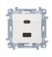Simon 10 Ładowarka USB C+A (moduł), 30 W, 230V biały CEC2CAQ.01/11 1