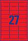 Avery Zweckform Etykiety neonowe 63.5 x 29.6 mm czerwony (L6003-25 N) 2