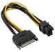 Roger SAPCIE6P 15pin SATA Power to 6pin PCIe Adapter Cable for GPU / 20cm 2