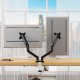 Triadyn Nowy Uchwyt Biurkowy DuoFlexMount na Dwa Monitory Telewizory 13-32" Ergonomiczny Regulowany Obrotowy TRD-BLK-2AL-13"-32" 4