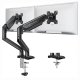 Triadyn Nowy Uchwyt Biurkowy DuoFlexMount na Dwa Monitory Telewizory 13-32" Ergonomiczny Regulowany Obrotowy TRD-BLK-2AL-13"-32" 8