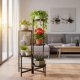Kwietnik metalowy 78,5 cm stojak na kwiaty z 5 półkami loft nowoczesny czarny UNIWERSALNY 14