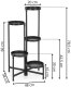 Kwietnik metalowy 78,5 cm stojak na kwiaty z 5 półkami loft nowoczesny czarny UNIWERSALNY 15