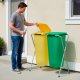 ECOabc Stelaż na dwa worki do segregacji odpadów, stojak z pokrywami na śmieci UNIWERSALNY 3