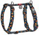 Collar WauDog Nylon Szelki nylonowe anatomiczne w kształcie litery H, z QR-paszportem, plastikowy fastex, wzór POMARAŃCZE, rozmiar M 20mm 2