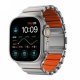Nomad Stratos Band - titanowa bransoleta do Apple Watch 49mm z FKM (naturalny titanium, ultra orange FKM) 1