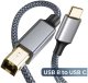 Kabel USB USB-B - USB-C 3m Szary (2023073114290107442) 1