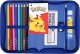 POKÉMON Filled single decker pencil case, 300D rich nylon, 20 x 12.8 x 3 cm. Contents: 8 triangular sharpened colour pencils, 1 triangular sharpened pencil, pencil sharpener, 15 cm ruler, 1 big eraser 13 x 4.5 x 1 cm. Packed closed/zipped in polybag. 2