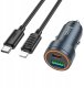 Ładowarka Hoco Ładowarka samochodowa USB A + USB C QC3.0 PD 30W + kabel USB C do Lightning Z57A czarna 2