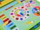 Materiałowa edukacyjna książeczka manipulacyjna Montessori zegar ZA6022 EDUKAMP 9