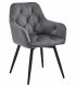 OSKAR Krzesło obrotowe aksamitowe JORK360 ciemnoszary z czarnymi nogami x2 3