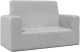vidaXL 2-os. sofa dla dzieci, jasnoszara, miękki plusz 1