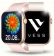 Smartwatch VESS SMARTWATCH ZEGAREK DAMSKI ZŁOTY WODOODPORNY SMS ROZMOWY PL MENU + 4 PASKI 2