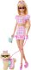 Lalka Barbie Mattel Twinning Looks - Jednakowa stylizacja w kratkę z pieskiem (JFP36) 1