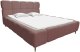 Różowe łóżko tapicerowane Lux 180x200 z pojemnikiem na pościel bukla 1