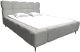 Łóżko tapicerowane Lux 200x200 z pojemnikiem na pościel bukla kolor szary 1