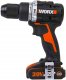 Wiertarko-wkrętarka Worx WX352 20 V 2 x akumulator 2 Ah 2