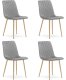 Krzesło tapicerowane szare welurowe TURIN do kuchni i jadalni x4 1