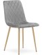 Krzesło tapicerowane szare welurowe TURIN do kuchni i jadalni x4 2