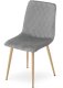 Krzesło tapicerowane szare welurowe TURIN do kuchni i jadalni x4 4