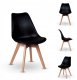 Krzesło Nowoczesne Wygodne DREWNIANE NOGI Czarne 1