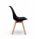 Krzesło Nowoczesne Wygodne DREWNIANE NOGI Czarne 3