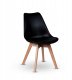 Krzesło Nowoczesne Wygodne DREWNIANE NOGI Czarne 4