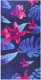 RĘCZNIK MIKROFIBRA BEACH TOWEL DWUSTRONNY EXTRA LARGE FLOWERS DESIGN - GREEN WHITE 178X80CM AM1364 1