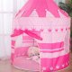 LUXMA Namiot w kształcie zamku z podłogą 135cm różowy dla dzieci 600-28 4