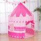 LUXMA Namiot w kształcie zamku z podłogą 135cm różowy dla dzieci 600-28 5