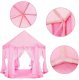 Retoo Namiot zamek pałacowy z podłogą różowy dla dzieci 600-23 6
