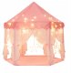 Retoo Namiot zamek pałacowy z podłogą różowy dla dzieci 600-23 8