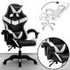 Fotel Mebel Elite Fotel biurowy gamingowy biało-czarny z poduszkami 2
