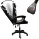 Fotel Mebel Elite Fotel biurowy gamingowy biało-czarny z poduszkami 7