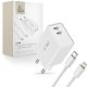 Ładowarka sieciowa C35W 2x USB-C z kablem USB-C - iPhone Lightning - biała Tech-Protect 1