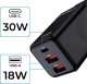 Ładowarka kostka do telefonu tabletu USB-C 30W | USB-C | 2xUSB-A | QC | PD 4