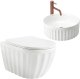 Zestaw Misa WC Duo podwieszana + Umywalka nablatowa Rea Duo White 2