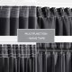 Zasłona blackout 90% na taśmie z szarfą 140x175 cm stalowa Restilo 13