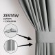 Zasłona blackout 90% na taśmie z szarfą 140x175 szara Restilo 12