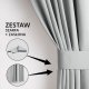 Zasłona blackout 90% na taśmie z szarfą 140x175 j. szara Restilo 12