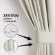 Zasłona blackout 90% na taśmie z szarfą 140x230 cm kremowa Restilo 12