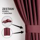 Zasłona blackout 90% na taśmie z szarfą 140x175 czerwona Restilo 12