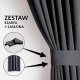 Zasłona blackout 90% na taśmie z szarfą 140x300 cm stalowa Restilo 12