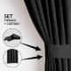 Zasłona blackout 90% na taśmie z szarfą 200x270 cm czarna Restilo 3