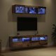 Jednostki TV na ścianę z LED 5 pcs Stare drewno 80 x 30 x 40 cm 5